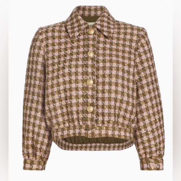 L’Agence Bridges Cropped Metallic Tweed Jacket - Picture 1 of 11